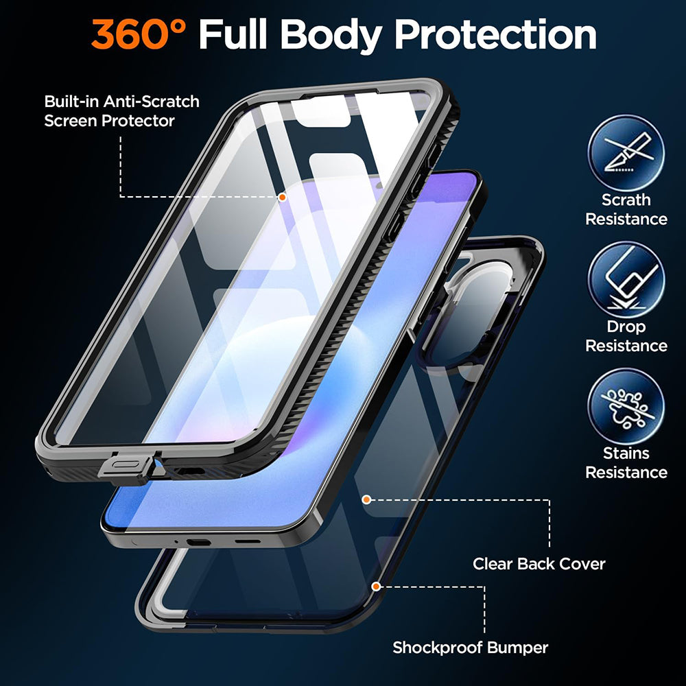Waterproof hoes voor Samsung Galaxy A57 5G, ShellBox, Zwart