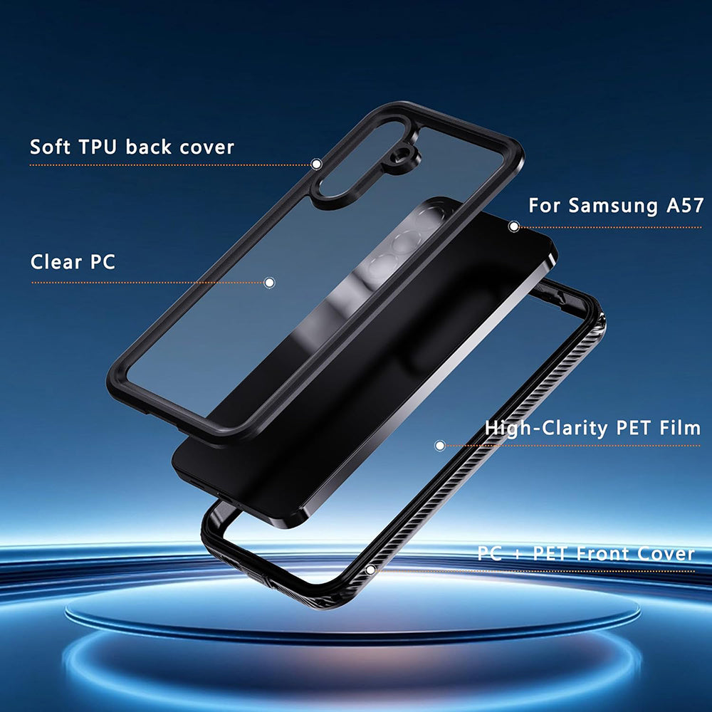 Waterproof hoes voor Samsung Galaxy A57 5G, ShellBox, Zwart