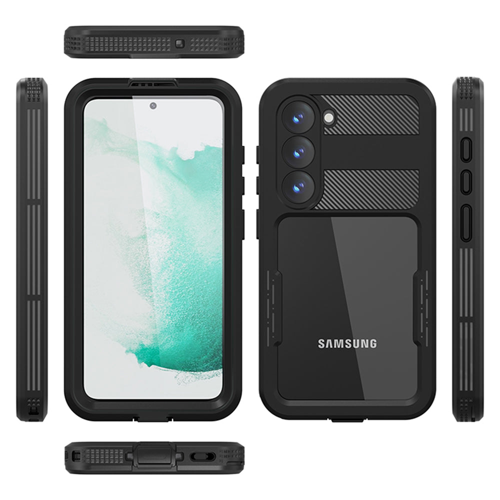 Waterproof hoes voor Samsung Galaxy S23 S911, ShellBox, Zwart