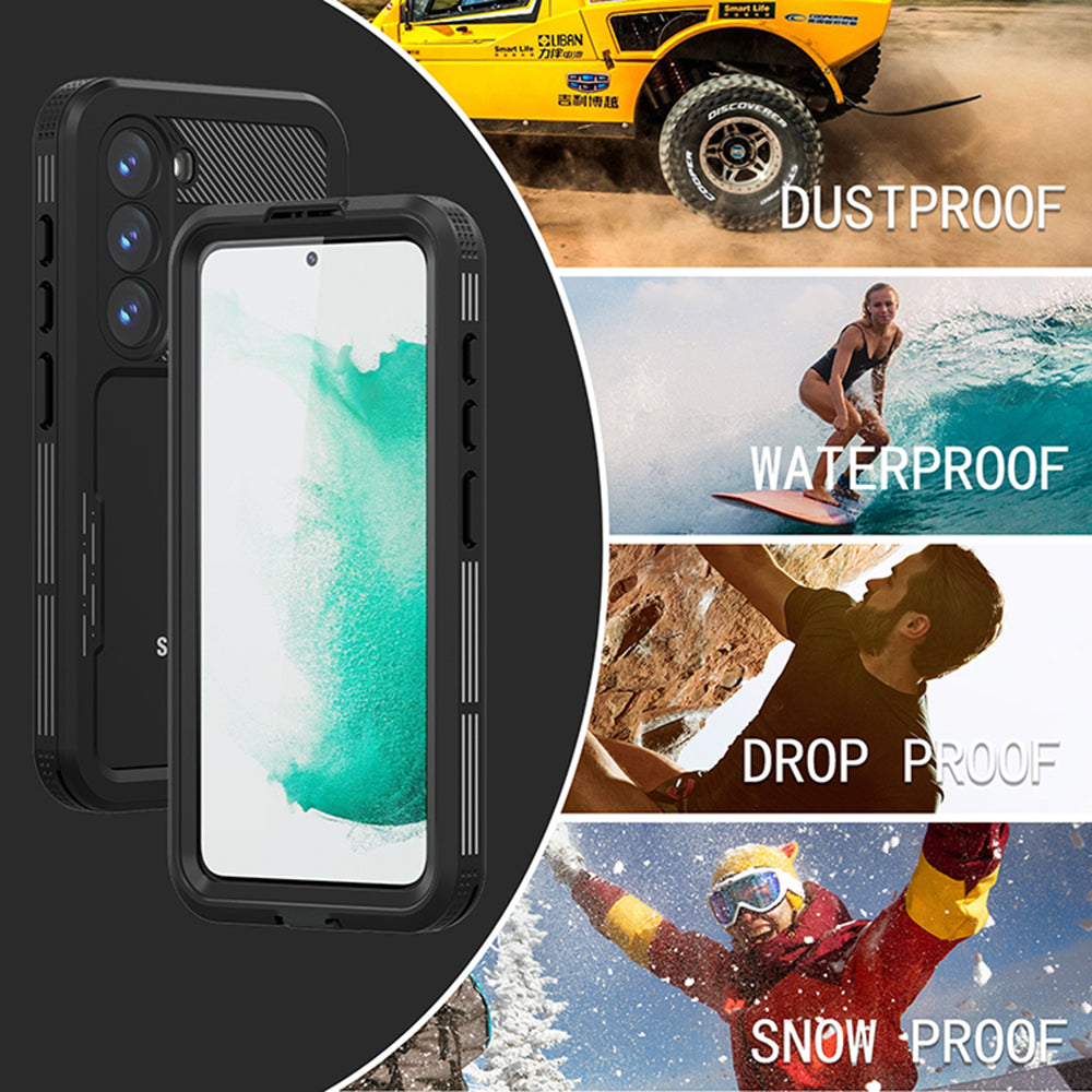 Waterproof hoes voor Samsung Galaxy S23 S911, ShellBox, Zwart