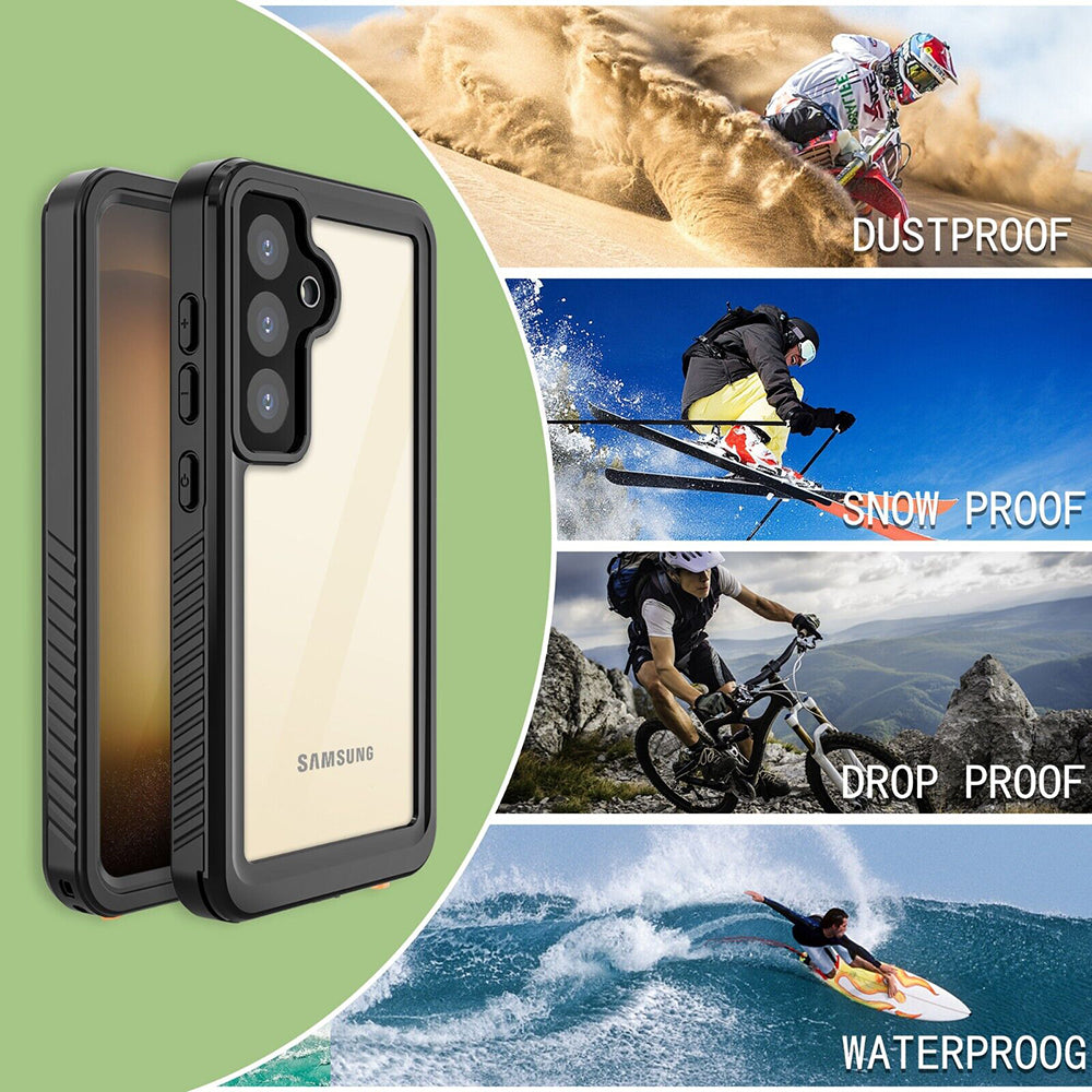 Waterproof hoes voor Samsung Galaxy S24+ S926, ShellBox, Zwart