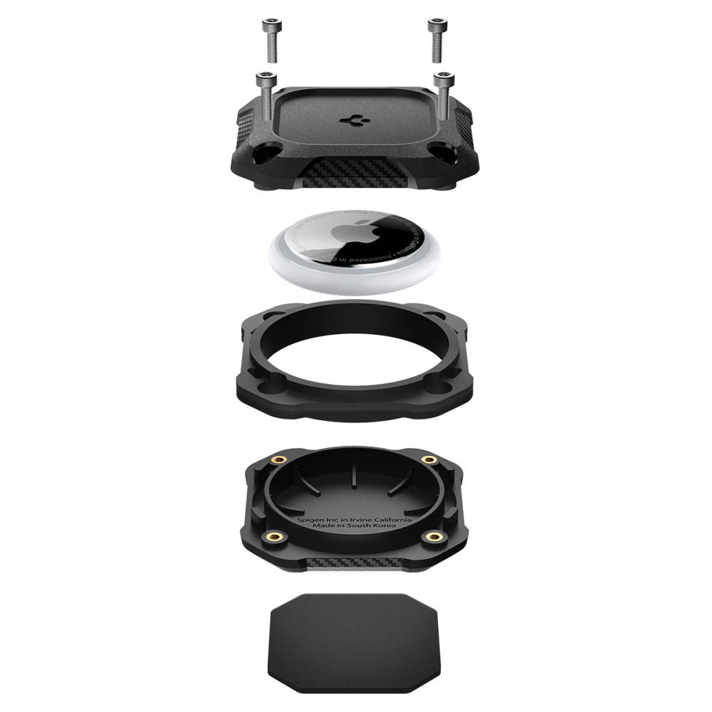 Waterdichte Spigen Tough Armor Hoes voor Apple AirTag, Zwart ACS09781