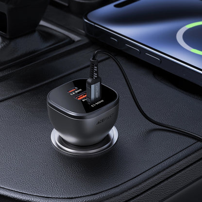 Auto-oplader Acefast B14, 165W, 5A, 1 x USB-A - 2 x USB-C, Zwart