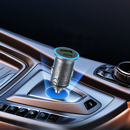 Auto-oplader Acefast B15, 65W, 3.25A, 1 X USB-A - 1 x USB-C, Grijs