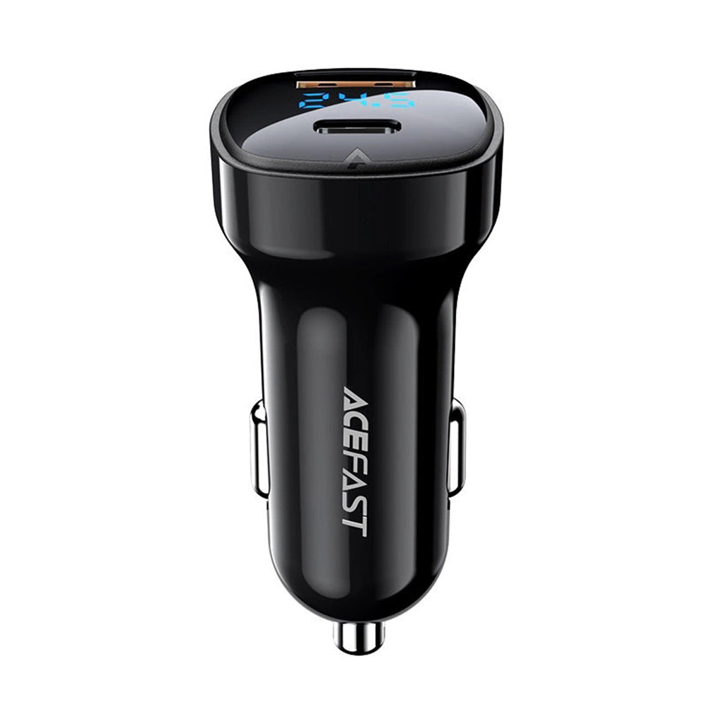 Auto-oplader Acefast B4, 66W, 3A, 1 x USB-A - 1 x USB-C, Zwart