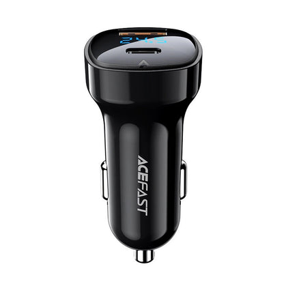 Auto-oplader Acefast B4, 66W, 3A, 1 x USB-A - 1 x USB-C, Zwart