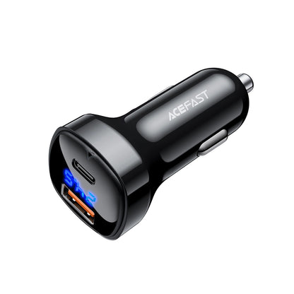 Auto-oplader Acefast B4, 66W, 3A, 1 x USB-A - 1 x USB-C, Zwart