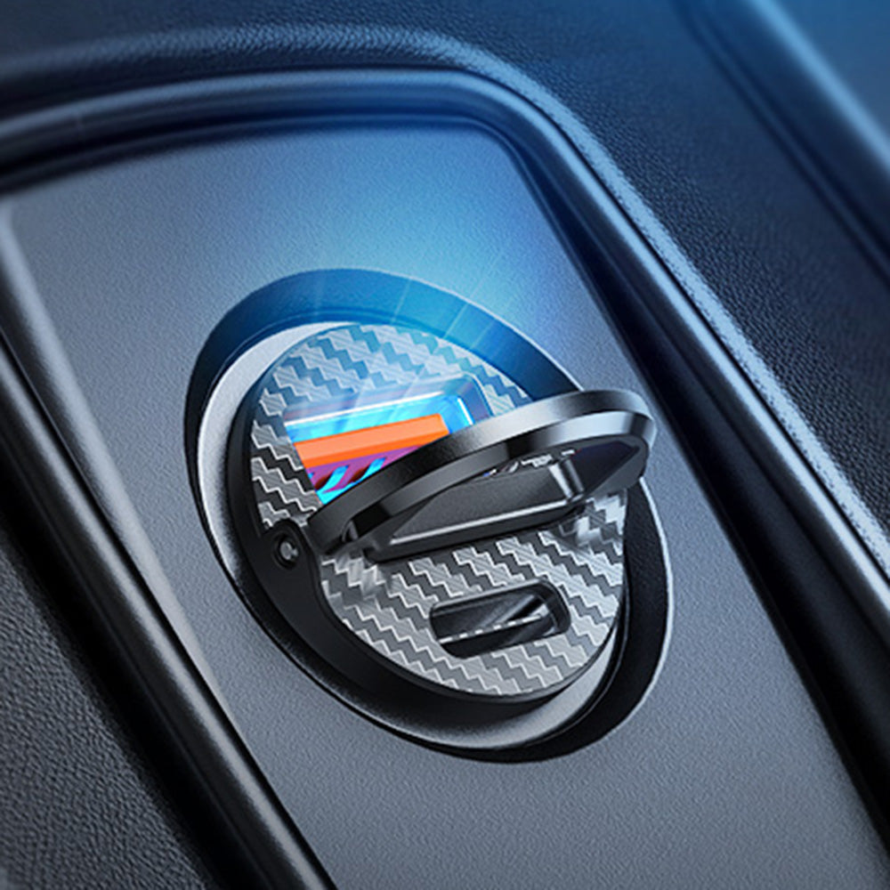 Ainope Auto Oplader, 30W, 5A, 1 x USB-A - 1 x USB-C, Zwart