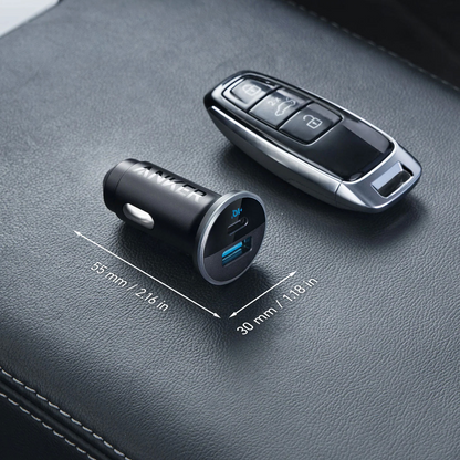 Anker 323 Autolader, 52,5W, 3A, 1 x USB-A - 1 x USB-C, Zwart, Herverpakt A2735G11