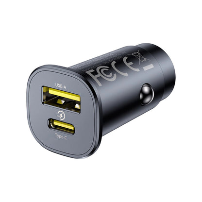 Auto-oplader Baseus GoTrip, 30W, 3A, 1 x USB-A - 1 x USB-C, Zwart