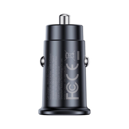 Auto-oplader Baseus GoTrip, 30W, 3A, 1 x USB-A - 1 x USB-C, Zwart