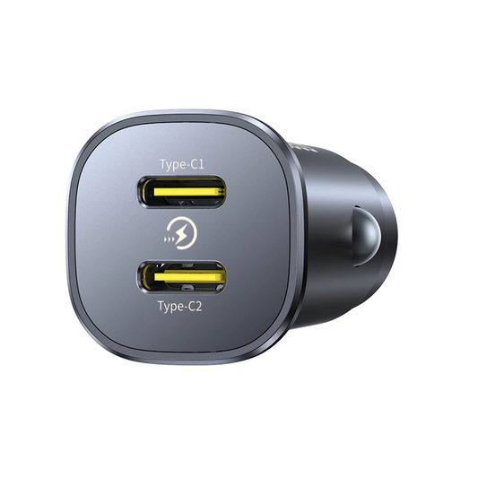 Auto-oplader Baseus GoTrip, 30W, 3A, 2 x USB-C, Zwart