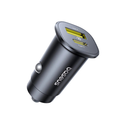 Auto-oplader Baseus GoTrip, 30W, 3A, 1 x USB-A - 1 x USB-C, Zwart