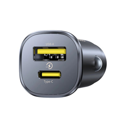 Auto-oplader Baseus GoTrip, 30W, 3A, 1 x USB-A - 1 x USB-C, Zwart
