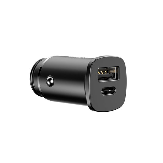 Car Charger Baseus Square PPS, 30W, 5A, 1 x USB-A - 1 x USB-C, Black CCALL-AS01 