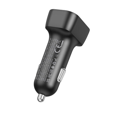 Borofone BZ28C Trophie Car Charger, 60W, 3A, 1 x USB-A, 2 x USB-C, Black
