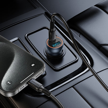 Auto-oplader Borofone BZ32A Fresh, 30W, 3A, 1 x USB-A - 1 x USB-C, Grijs