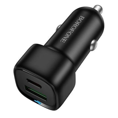 Auto-oplader Borofone BZ34B Cloud, 38W, 3A, 1 x USB-A - 1 x USB-C, Zwart