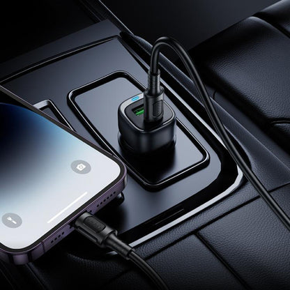 Auto-oplader Borofone BZ34B Cloud, 38W, 3A, 1 x USB-A - 1 x USB-C, Zwart