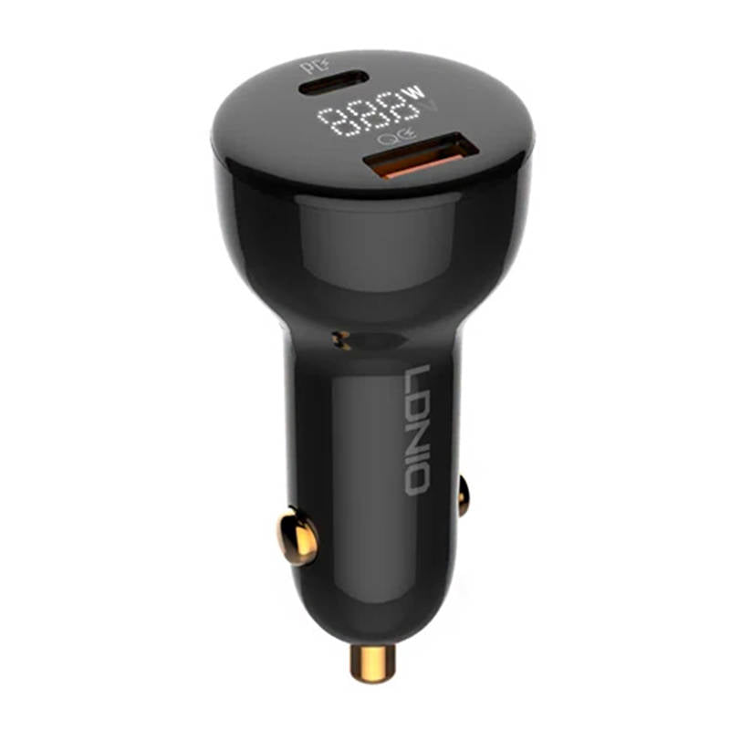 Car Charger With USB-C Cable Ldnio C101, 100W, 5A, 1 x USB-A - 1 x USB-C, Black