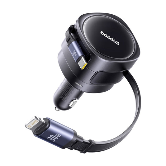 Auto-oplader met USB-C / Lightning-kabel Baseus Enjoyment Max, 60W, 3A, Zwart C00035507121-00