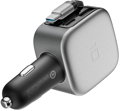 Autolader met USB-C-kabel Cuktech CC903P Display, 100W, 5A, 1 x USB-A - 1 x USB-C, Grijs