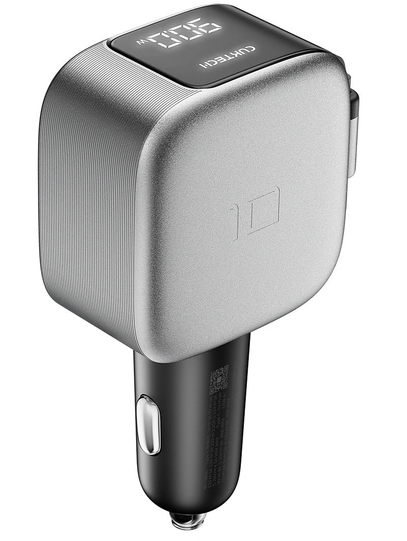 Autolader met USB-C-kabel Cuktech CC903P Display, 100W, 5A, 1 x USB-A - 1 x USB-C, Grijs