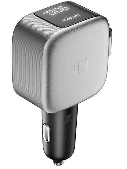 Autolader met USB-C-kabel Cuktech CC903P Display, 100W, 5A, 1 x USB-A - 1 x USB-C, Grijs