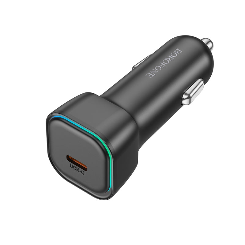 Borofone BZ28 Trophie Car Charger With Lightning Cable, 30W, 3A, 1 x USB-C, Black