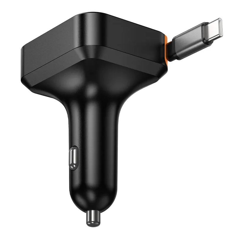 Auto-oplader met USB-C kabel HOCO NZ18, 65W, 3A, 1 x USB-A - 1 x USB-C, Zwart