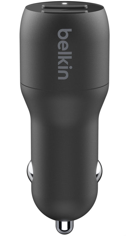 Autolader met Lightning-kabel Belkin BoostCharge Dual, 24W, 2.4A, 2 x USB-A, Zwart CCD001bt1MBK
