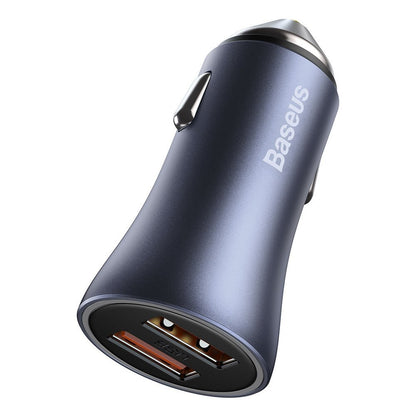 Car Charger with USB-C Cable Baseus Golden Contactor Pro Dual, 40W, 3A, 2 x USB-A, Gray TZCCJD-A0G