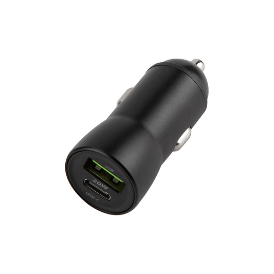 Autolader met Lightning Kabel MaXlife MXCC-04, 20W, 3A, 1 x USB-A - 1 x USB-C, Zwart
