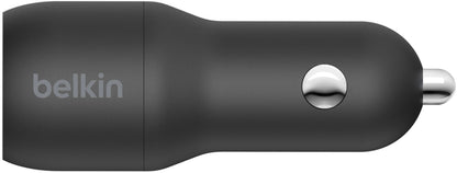 Autolader met Lightning-kabel Belkin BoostCharge Dual, 24W, 2.4A, 2 x USB-A, Zwart CCD001bt1MBK
