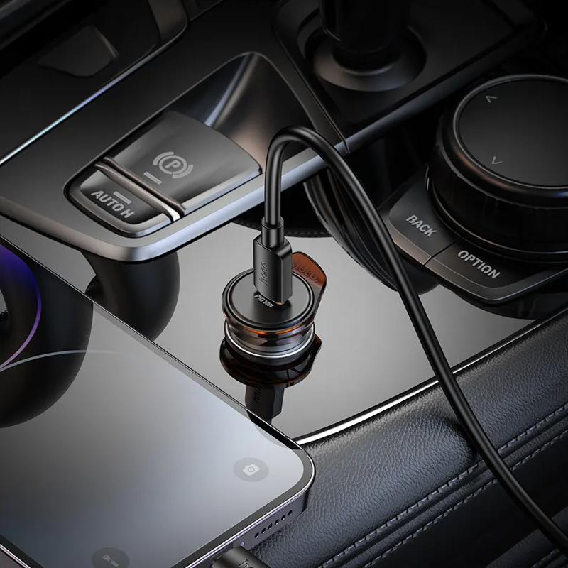 Auto-oplader met Lightning-kabel HOCO NZ16, 30W, 3A, 1 x USB-C, Gri