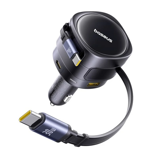 Baseus Enjoyment Max-autolader met USB-C-kabel, 90 W, 1 x USB-A - 1 x USB-C, zwart C00035507121-03