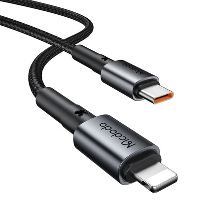 Auto-oplader met Lightning-kabel McDodo CC-7492 Obsidian, 30W, 3A, 1 x USB-C, Zwart