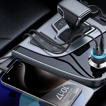 Autolader met Lightning Kabel Yesido Y60, 38W, 3A, 1 x USB-A - 2 x USB-C, Zwart