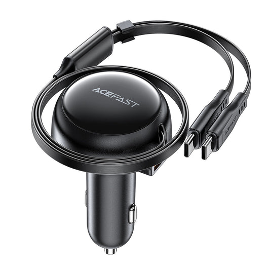 Auto-oplader met USB-C kabel Acefast B13, 53W, 3A, 1 x USB-A, Zwart
