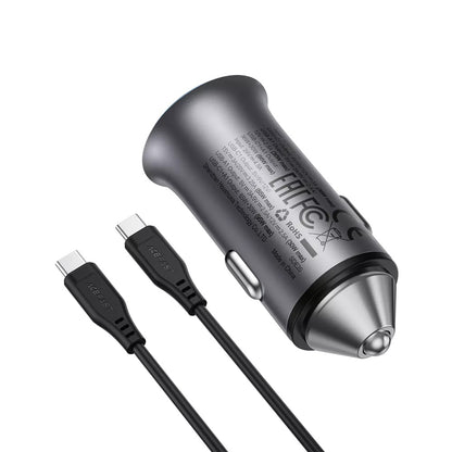 Auto-oplader met USB-C-kabel Acefast B16, 95W, 3.25A, 1 x USB-A - 1 x USB-C, Grijs