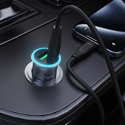 Auto-oplader met USB-C-kabel Acefast B16, 95W, 3.25A, 1 x USB-A - 1 x USB-C, Grijs