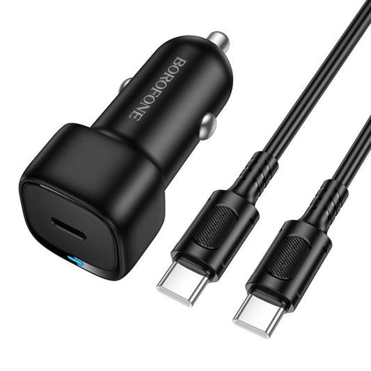 Auto-oplader met USB-C kabel Borofone BZ34A Cloud, 20W, 3A, 1 x USB-C, Zwart