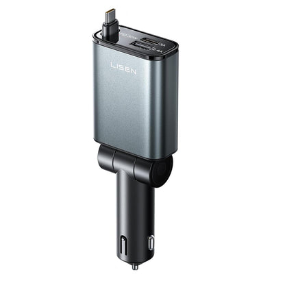 Auto-oplader met USB-C Kabel Lisen, 57W, 3A, 1 x USB-A - 1 x USB-C, Zwart YL0325010016