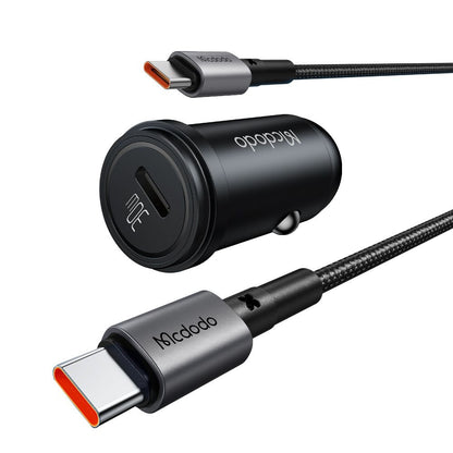 Auto-oplader met USB-C Kabel McDodo CC-7493 Obsidian, 30W, 3A, 1 x USB-C, Zwart
