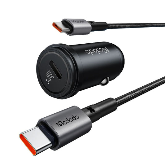 Auto-oplader met USB-C Kabel McDodo CC-7493 Obsidian, 30W, 3A, 1 x USB-C, Zwart