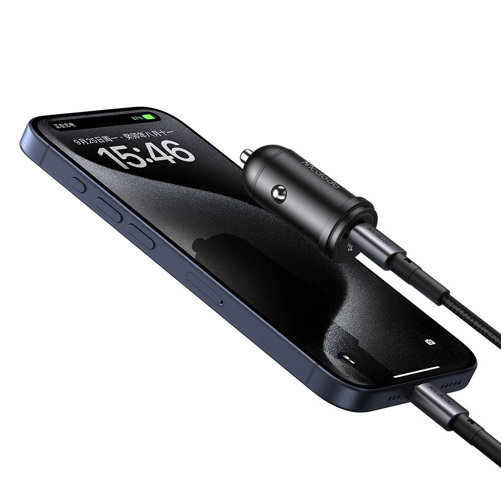 Auto-oplader met USB-C Kabel McDodo CC-7493 Obsidian, 30W, 3A, 1 x USB-C, Zwart