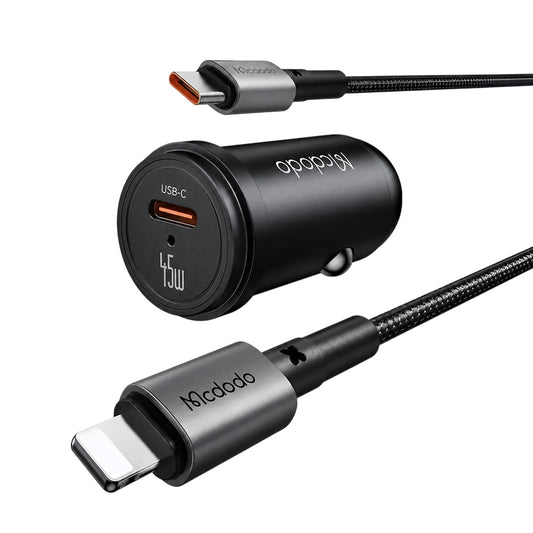 Auto-oplader met USB-C-kabel Mcdodo CC-7495, 45W, 3A, 1 x USB-C, Zwart