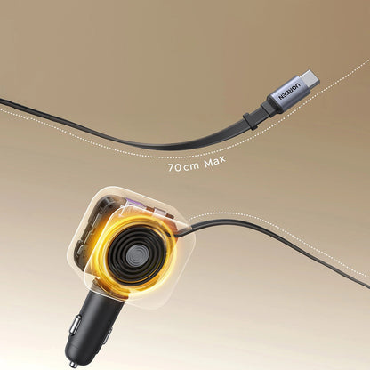 Autolader met USB-C Kabel UGREEN EC604 (55910B) Nexode, 145W, 1 x USB-A - 2 x USB-C, Zwart