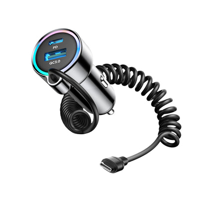 Auto-oplader met USB-C Kabel Joyroom JR-CL07, 90W, 3A, 1 x USB-A - 1 x USB-C, Zwart