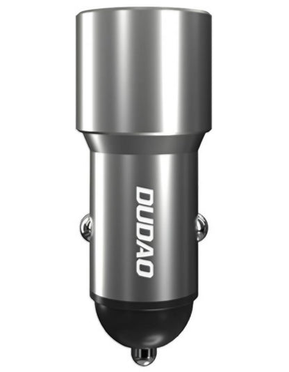 Dudao R4PQ NM Auto-oplader, 22,5W, 3A, 1 x USB-A - 1 x USB-C, Grijs
